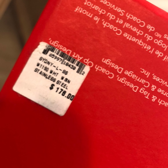 Coach stainless and white enamel bangle bracelet - Picture 6 of 6